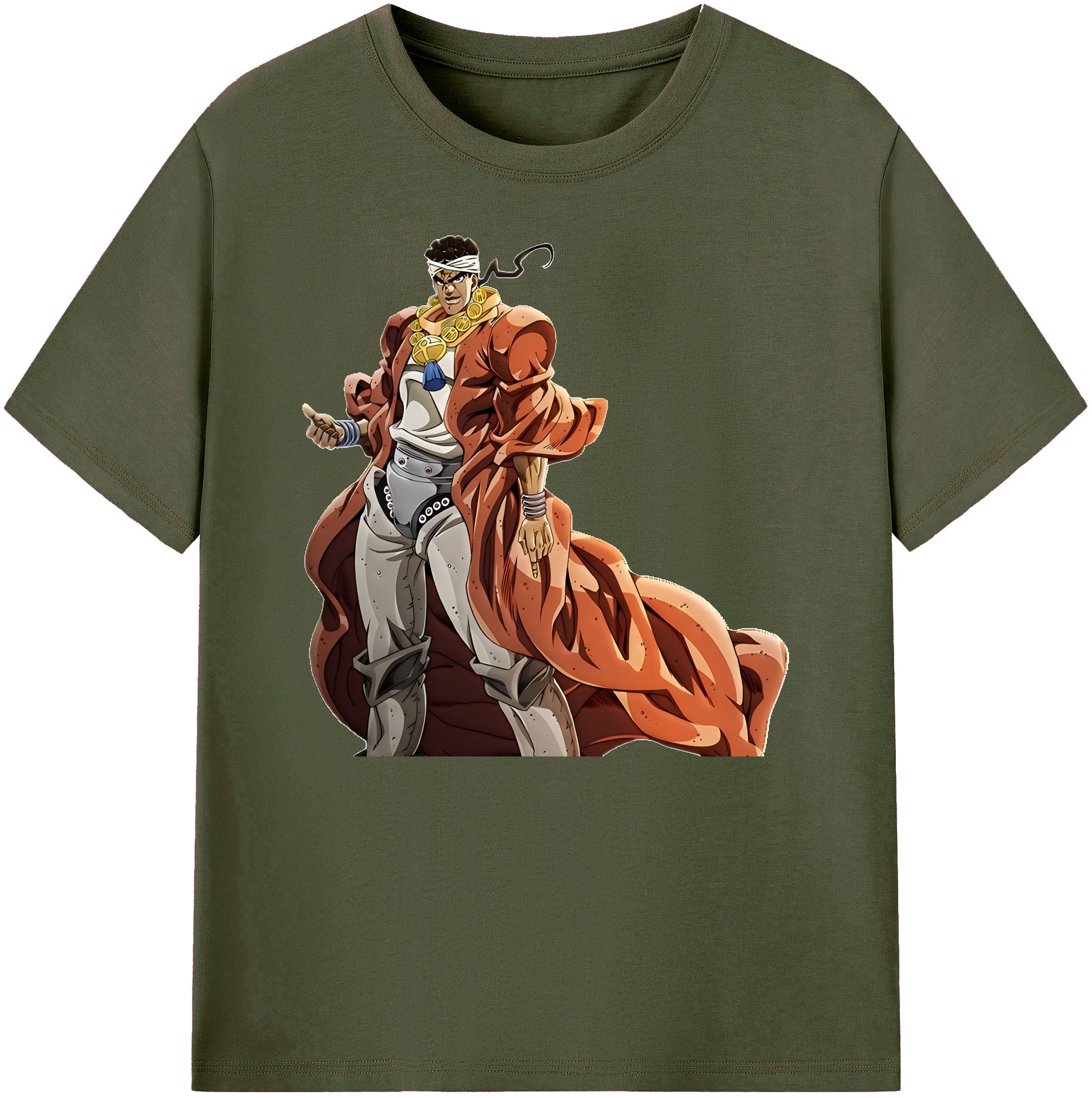 （画像用） ジョジョの奇妙な冒険 ムハンマド?アブドゥル JoJo's Bizarre Adventure Muhammad Avdol 綿100％ メンズ半袖Tシャツ｜肌触りやわらか＆通気性
